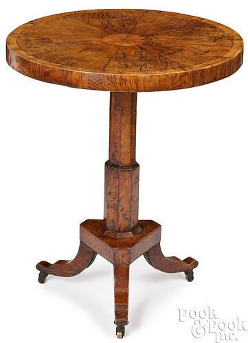 GEORGIAN BURLWOOD PEDESTAL STAND,