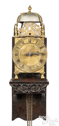 ENGLISH BRASS LANTERN CLOCK, LATE 17TH