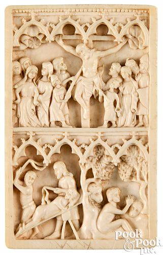 FRENCH RELIEF CARVED IVORY PANELFrench 3c5e76