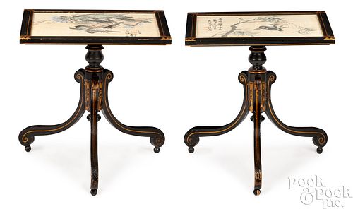 PAIR OF CLASSICAL PAINTED END TABLES  3c5e77