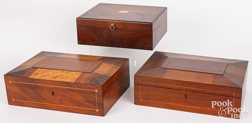 THREE VARIOUS BOXES, 19TH C.Three