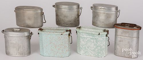 SEVEN CHILDREN'S LUNCH BOXES, EARLY