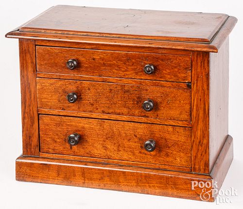 MINIATURE WALNUT CHEST OF DRAWERS  3c5f0b