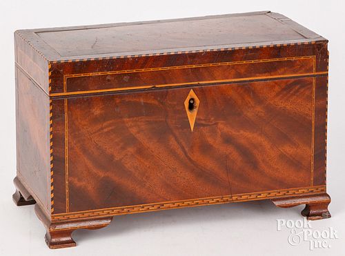 REGENCY INLAID MAHOGANY TEA CADDY  3c5f27