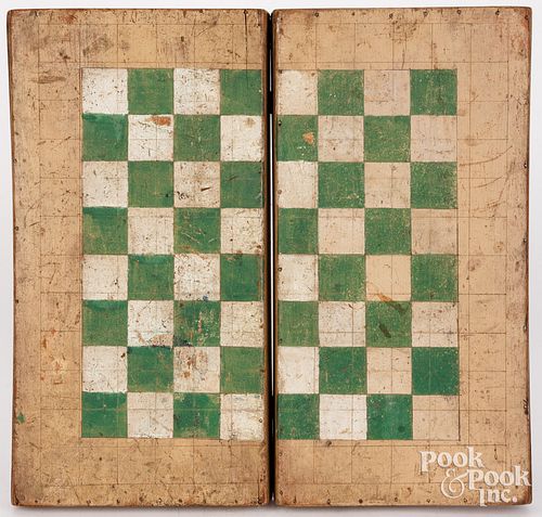 PAINTED PINE FOLDING GAME BOARD  3c5f3c