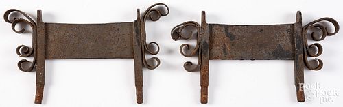 PAIR OF WROUGHT IRON BOOT SCRAPES  3c5f55