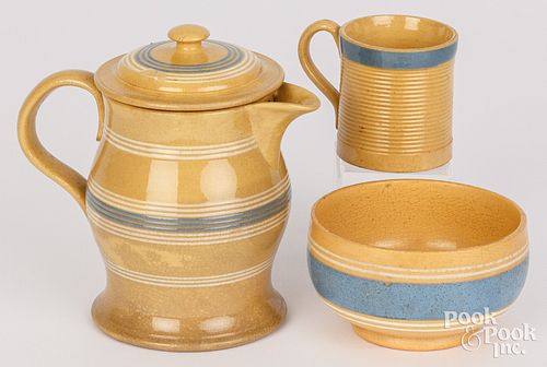 THREE PIECES OF YELLOWWARE 19TH 3c5f5e