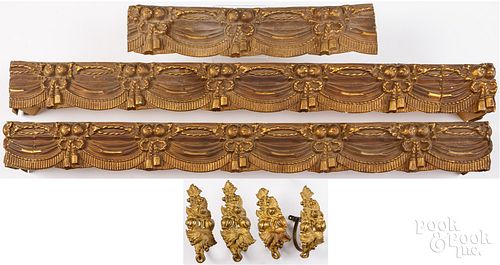 TWO STAMPED BRASS VALANCES 19TH 3c5f6e