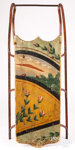 CHILD S PAINTED SLED 19TH C Child s 3c5f9f