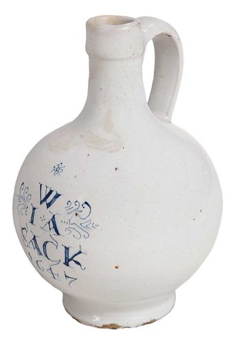 LONDON BLUE AND WHITE WINE BOTTLEprobably 3c5fb1