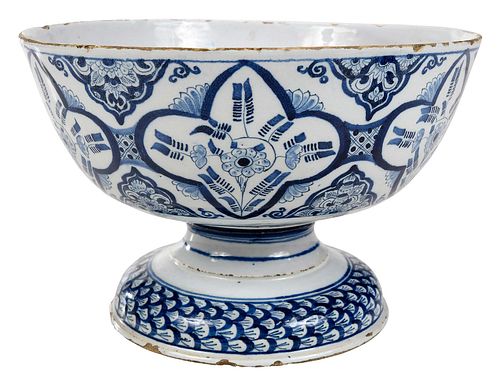 ENGLISH DELFTWARE BLUE AND WHITE FOOTED