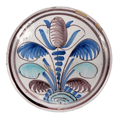 LONDON DELFTWARE POLYCHROME TULIP