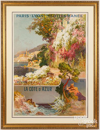 FRENCH LA COTE D AZUR TRAVEL POSTER  3c5fd2