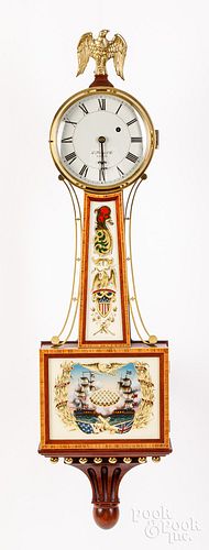 BANJO CLOCK WITH BANDED MAHOGANY 3c6053