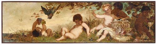 A VICTORIAN MURAL PAINTING BACCHANALE British 3c606d