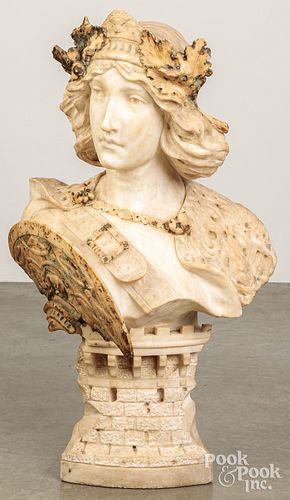 LARGE ITALIAN CARVED BUST OF A