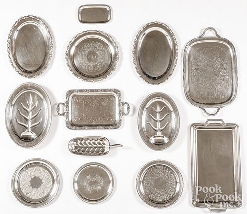 LARGE GROUP OF SILVERPLATE SERVING 3c609e