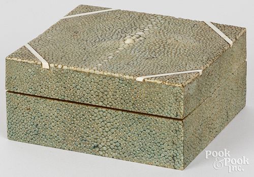 SHAGREEN DESK BOX 20TH C Shagreen 3c60a0