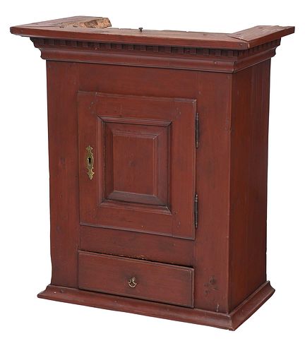 CHIPPENDALE RED PAINTED PANELED