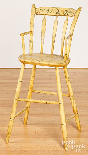 NEW ENGLAND PAINTED WINDSOR HIGHCHAIR,