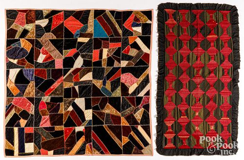 VICTORIAN CRAZY QUILT CA 1900  3c613d