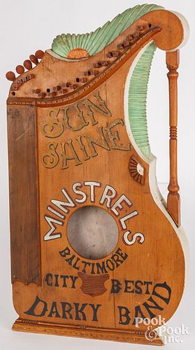 FOLK ART PAINTED LYRE TRADE SIGN  3c6150