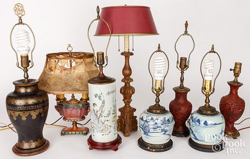 EIGHT TABLE LAMPSEight table lamps,