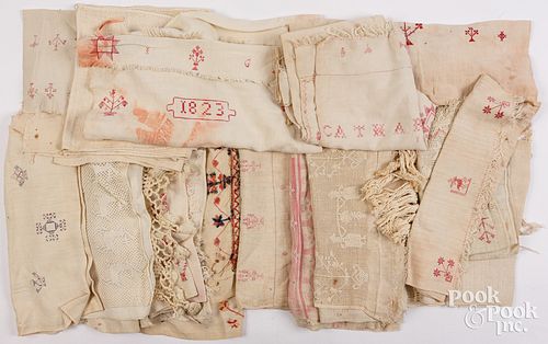 TWENTY SHOW TOWELS 19TH C Twenty 3c6183