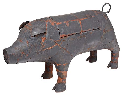 LARGE FOLK ART PATCHWORK PIG FORM 3c61c1