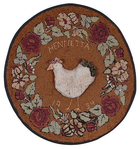 WOOLEN FIBER ART CHICKEN WALL HANGINGdated 3c61bf