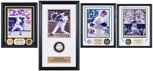 FOUR FRAMED BASEBALL AUTOGRAPHS