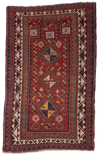 CAUCASUS RUG WITH MIHRABearly 20th century,