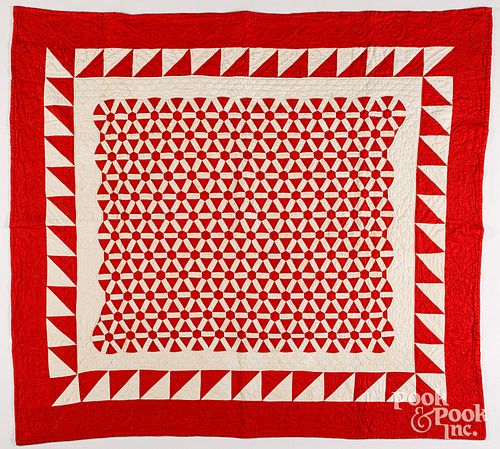 RED AND WHITE PATCHWORK QUILT  3c6233
