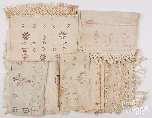 EIGHT EMBROIDERED SHOW TOWELS,