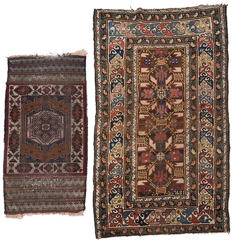 TWO HAND KNOTTED RUGS CAUCASUSearly 3c6251