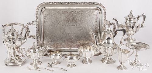 ASSEMBLED SIX PIECE STERLING TEA