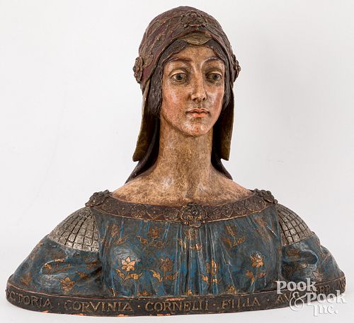 PAINTED TERRACOTTA BUSTPainted 3c62d5