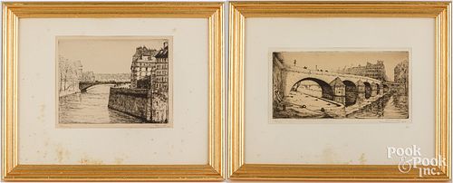 TWO PARISIAN SIGNED ETCHINGS DATED 3c62ef