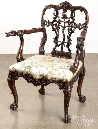 GEORGE II STYLE CARVED MAHOGANY