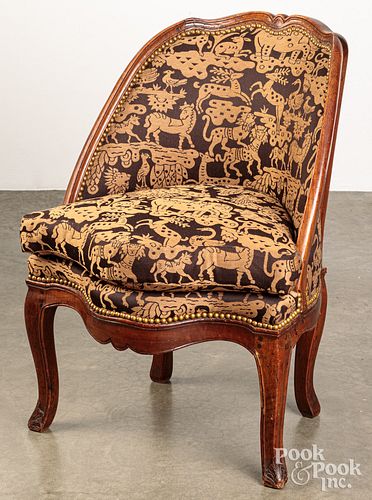 VICTORIAN WALNUT UPHOLSTERED CHAIR  3c6308