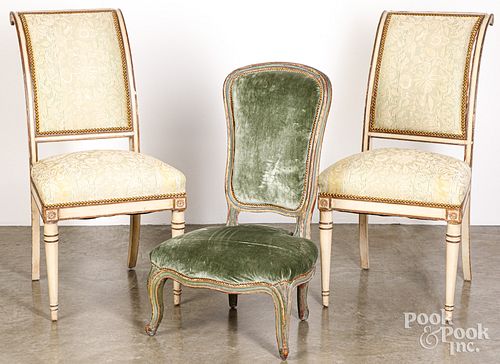 PAIR OF FRENCH UPHOLSTERED SIDE 3c6309