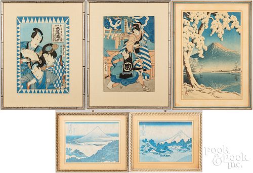 FIVE JAPANESE WOODBLOCK PRINTS  3c6346