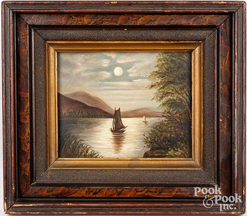 OIL ON ARTIST BOARD LAKE SCENE  3c6352