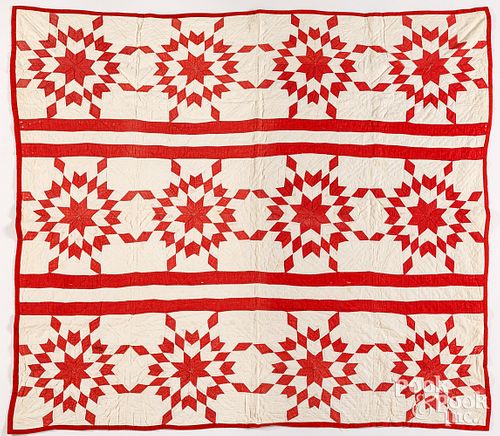 RED AND WHITE TOUCHING STAR PATCHWORK 3c6380