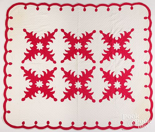 RED AND WHITE HAWAIIAN APPLIQUé