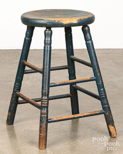 BLUE PAINTED STOOL LATE 19TH C Blue 3c63e3