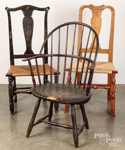 NEW ENGLAND SACKBACK WINDSOR CHAIR,