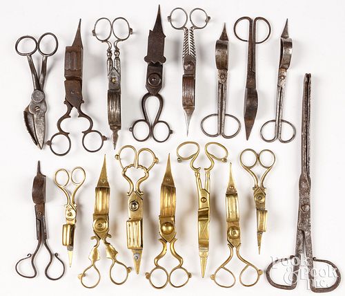 COLLECTION OF BRASS AND IRON SCISSOR