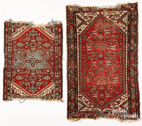 TWO HAMADAN MATS, CA.1930Two Hamadan