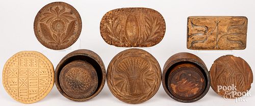 EIGHT CARVED WOOD BUTTERPRINTSEight
